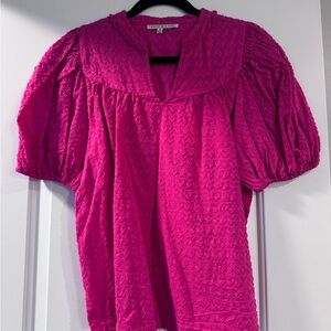 Vibrant Pink Textured Blouse
